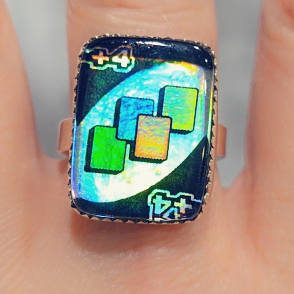 Glass Crystal Ring Uno Sterling Gemstone Ring